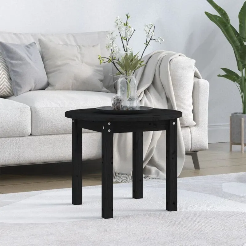 vidaXL Tavolino da Salotto Nero � 55x45 cm in Legno Massello di Pino