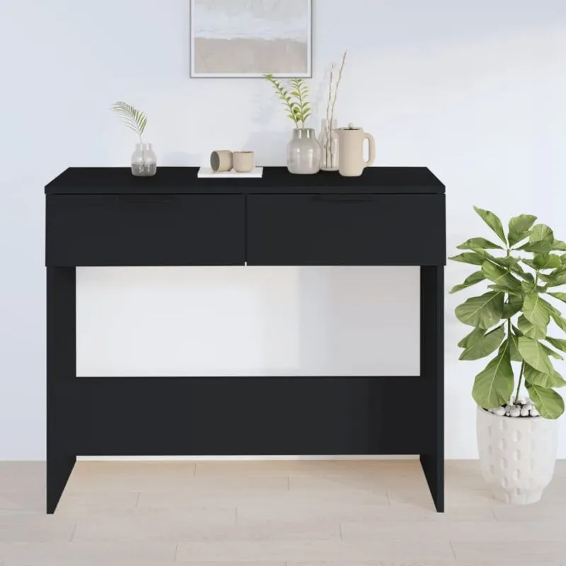 Tavolino Consolle Nero 90x36x75 cm in Legno Multistrato - Vidaxl