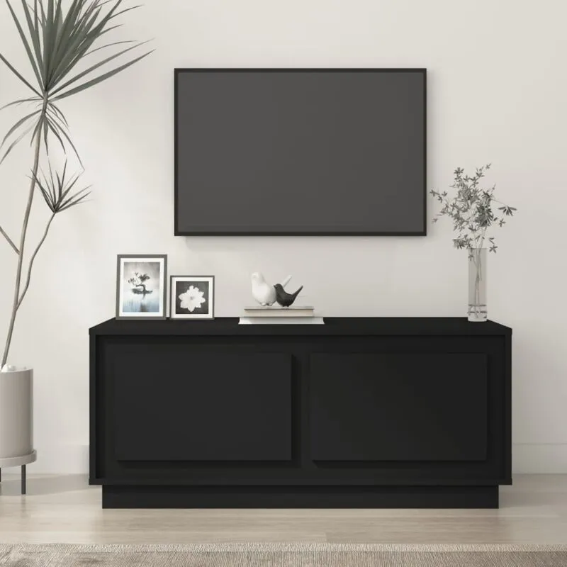 Tavolino da Salotto Nero 102x50x44 cm in Legno Multistrato - Vidaxl