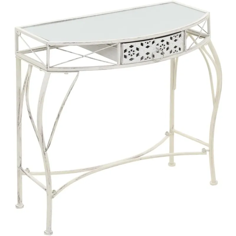 Tavolino Laterale, Tavolino da Salotto in Stile Francese in Metallo 82x39x76 Bianco Vidaxl