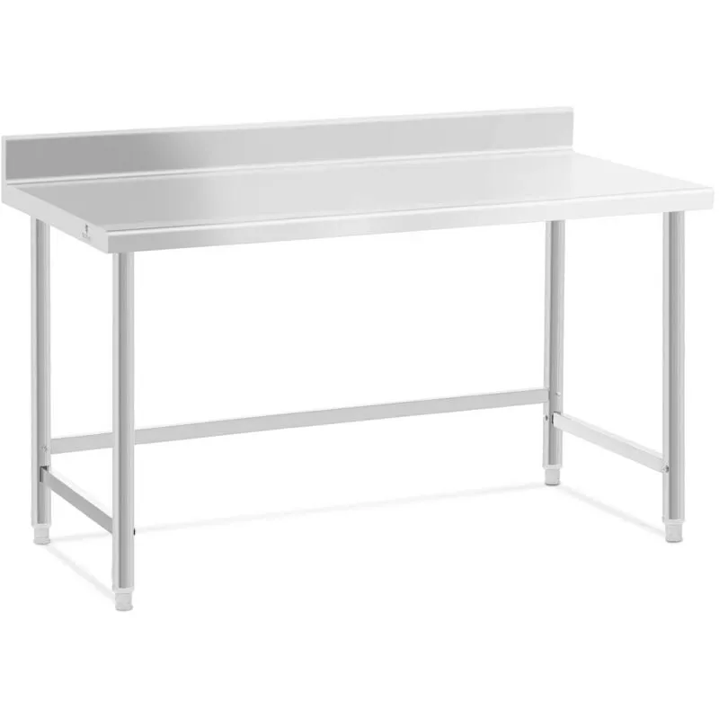 Tavolo acciaio inox con alzatina - 150 x 70 cm Capacità di carico 93 kg