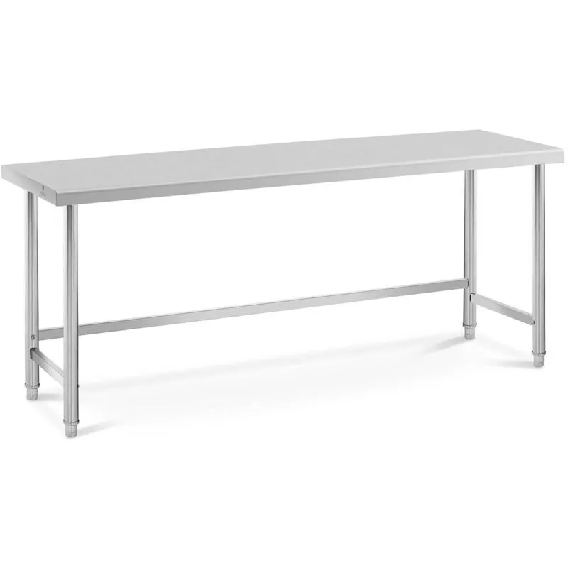 Tavolo acciaio inox con alzatina - 200 x 70 cm Capacità di carico 95 kg