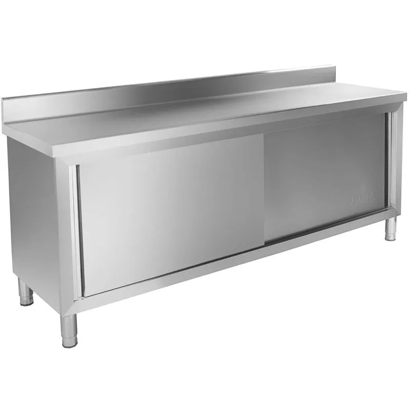 Royal Catering - Banco Da Lavoro In Acciaio Inox Per Gastronomia Professionale Con Alzatina 62 Kg