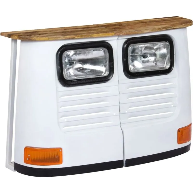 Vidaxl - Credenza Camion in Legno Massello di Mango Bianco 317696