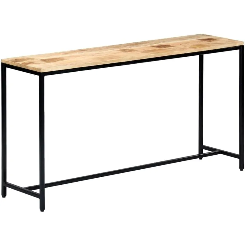 Tavolo Consolle 140x35x76 cm in Legno Massello di Mango Grezzo - Vidaxl