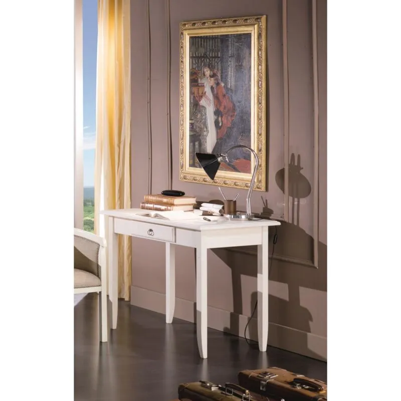 Tavolo Consolle Luisa, Legno, Bianco, 99x61x76 cm