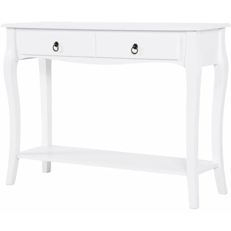 Tavolo Consolle per Ingresso Bianco Opaco 100x33x76 cm