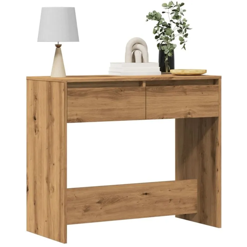 Torana - Tavolo Consolle Rovere Artigianale 89x41x76,5cm in Truciolato