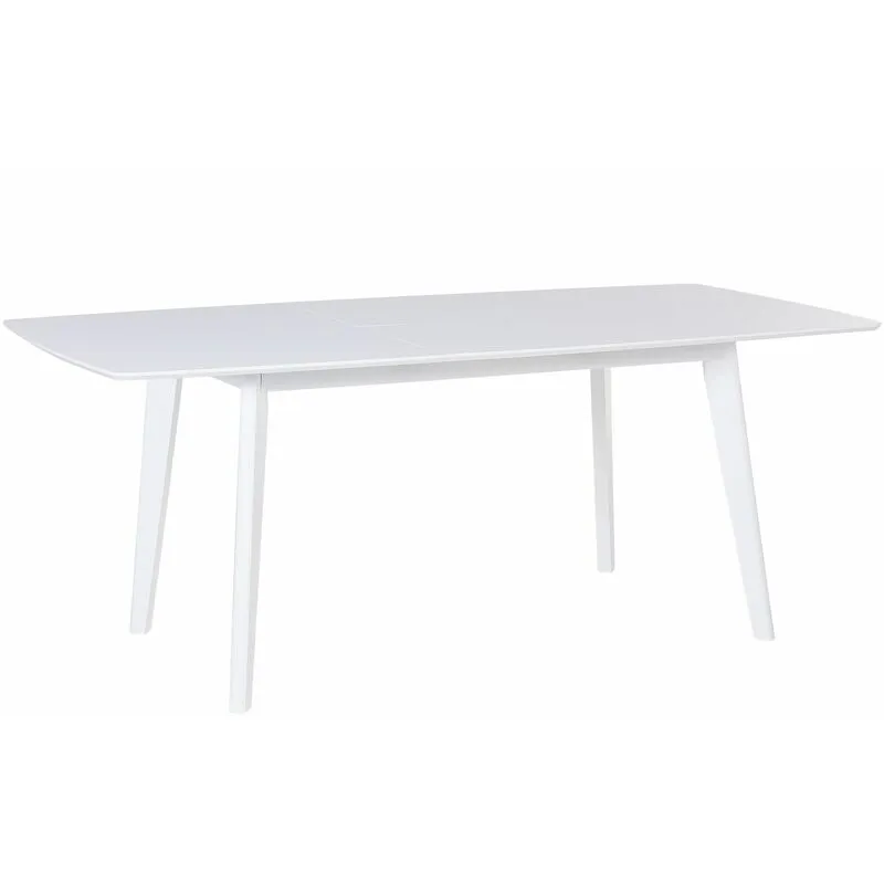 Tavolo da Pranzo Allungabile Bianco con Gambe in Legno 150-195 x 90 cm Sanford