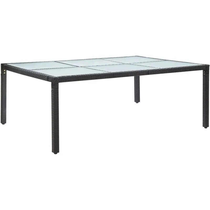 Tavolo da Pranzo da Giardino Nero 200x150x74 cm in Polyrattan - Vidaxl