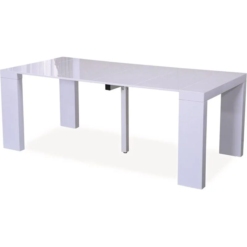 Tavolo da pranzo estensibile 'Dina' - 200/40 x 94 x 75 cm - Bianco laccato