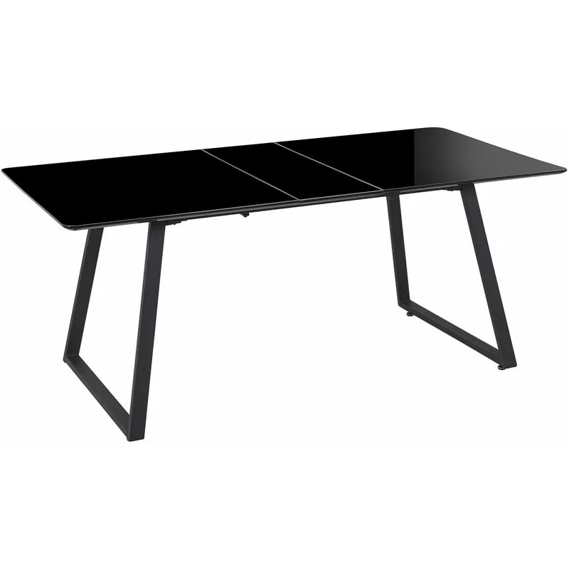 Moderno tavolo da pranzo allungabile nero 150/180 x 90 cm gambe in metallo cucina