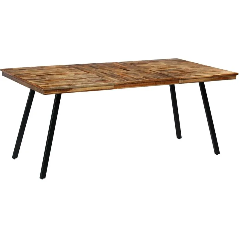 Tavolo da Pranzo in Teak Recuperato e Acciaio 180x90x76 cm vidaXL6476