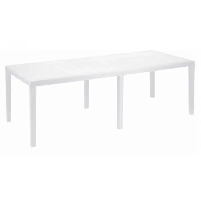 Ipae Progarden - Tavolo Queen Allungabile da 150 a 220 cm Bianco Rettangolare Effetto Rattan