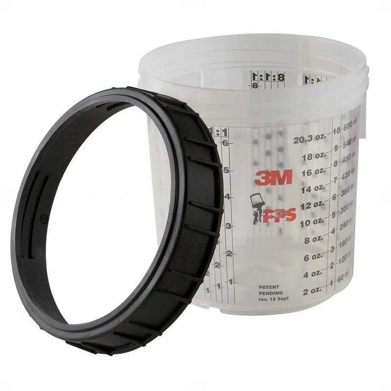 Tazza rigida e ghiera 16001 per pps 3m 650 ml preparazione vernice aerografo