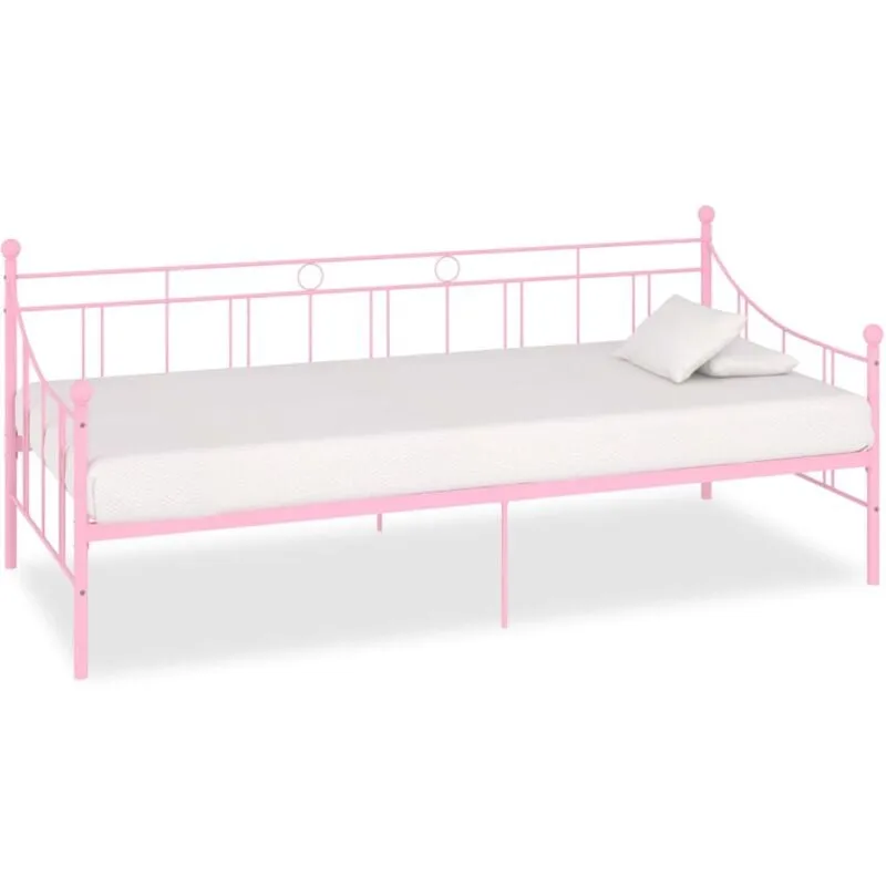 Telaio Divano Letto Rosa in Metallo 90x200 cm - Vidaxl