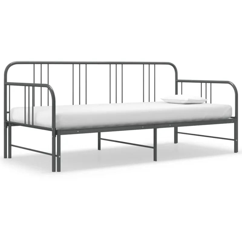 Telaio Divano Letto Estraibile Grigio in Metallo 90x200 cm - Vidaxl