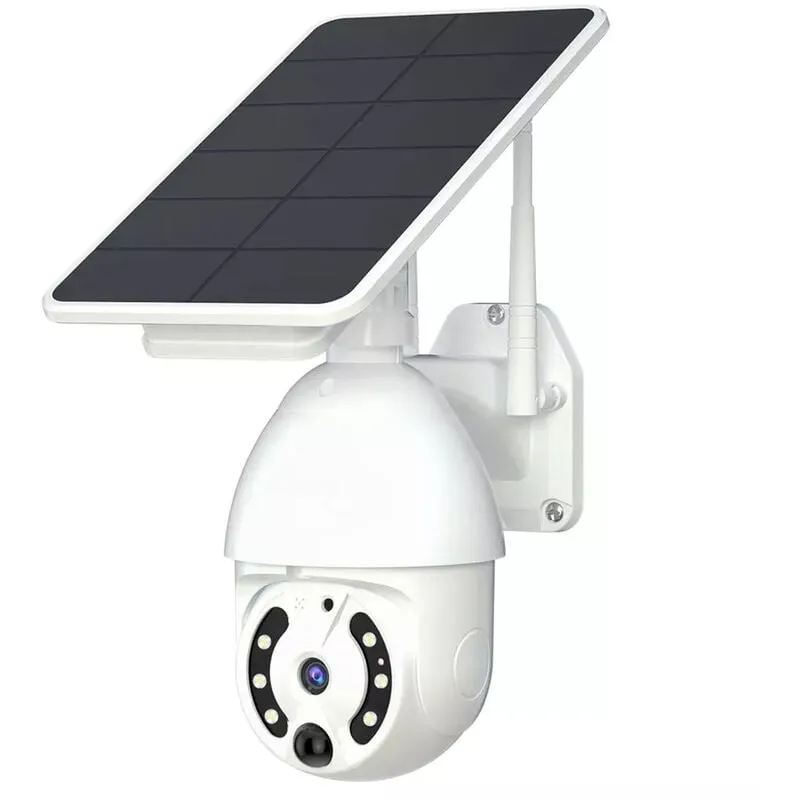 Telecamera Videosorveglianza Pannello Solare wifi Sicurezza per Esterno 6 led