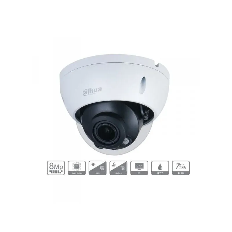 Telecamera IP Dome 4K 8MP Ottica Varifocale 2.7-13.5mm PoE IP67 IK10 Dahua DH-IPC-HDBW2831R-ZS-S2