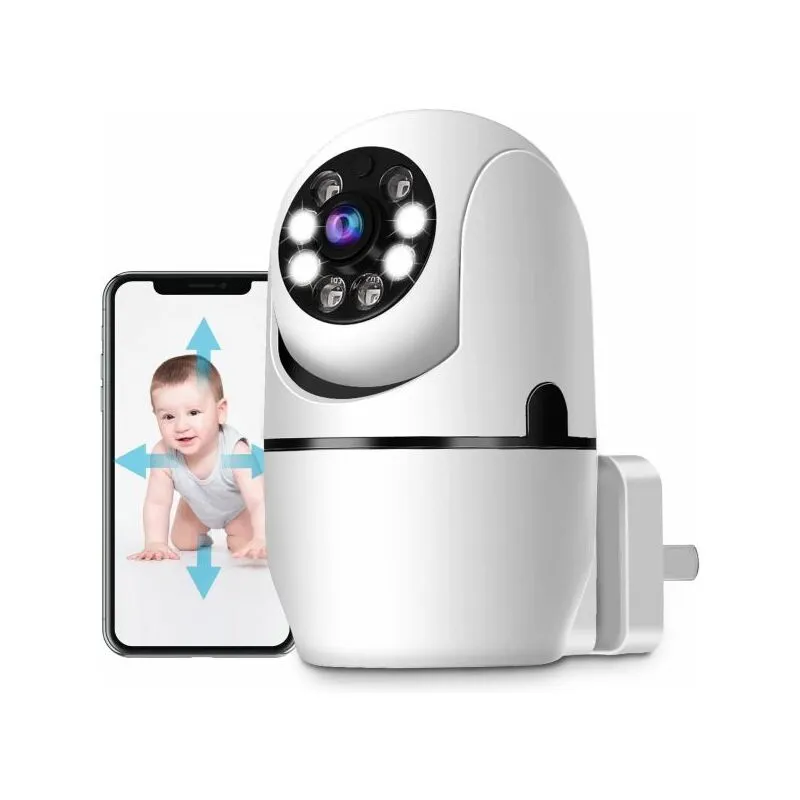 Telecamera wireless con spina vista 360°rilevamento movimento tracciamento automatico