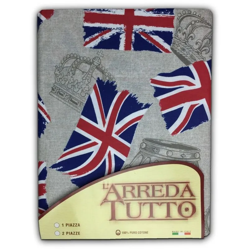 Telo arredo copritutto gran foulard copriletto copridivano tessuto bandiera inglese londra 2 piazze