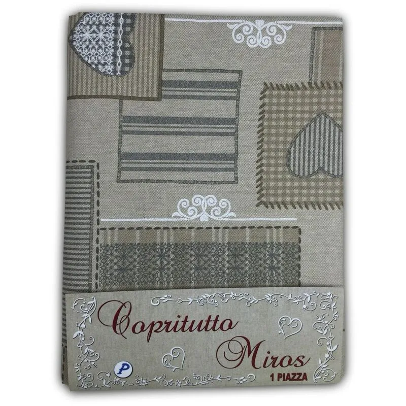 Telo arredo copritutto gran foulard copriletto copridivano tessuto brasserie beige 1 piazza