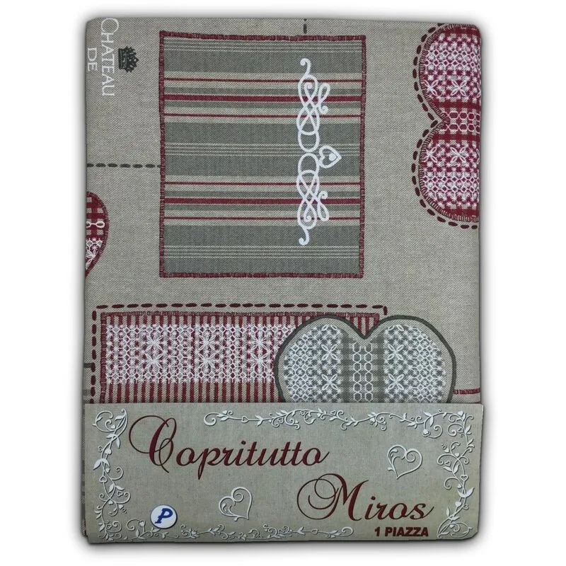 Telo arredo copritutto gran foulard copriletto copridivano tessuto brasserie rosso 1 piazza