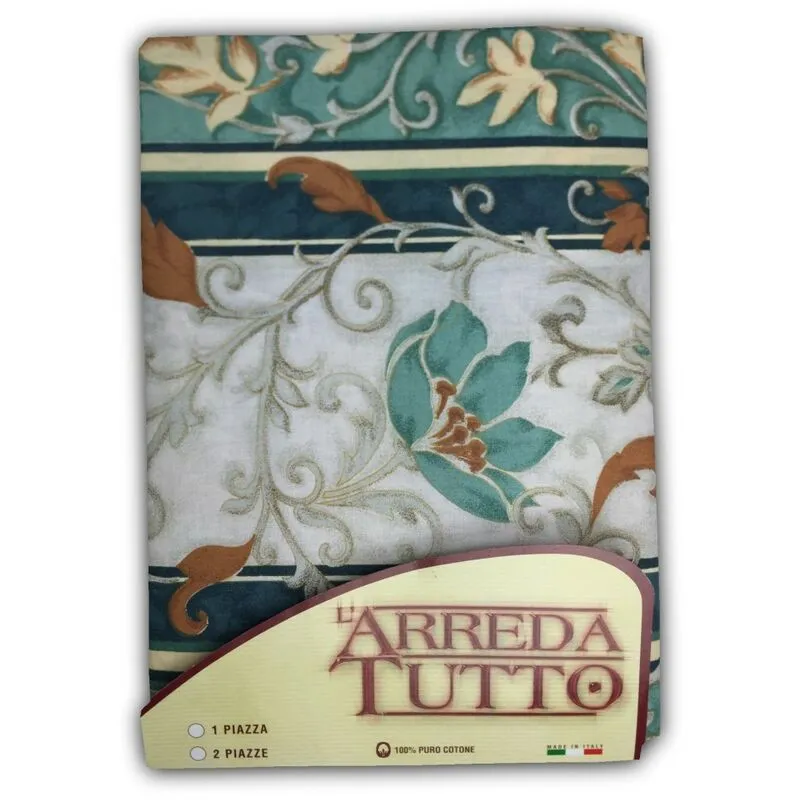 Telo arredo copritutto gran foulard copriletto copridivano tessuto edera verde 2 piazze