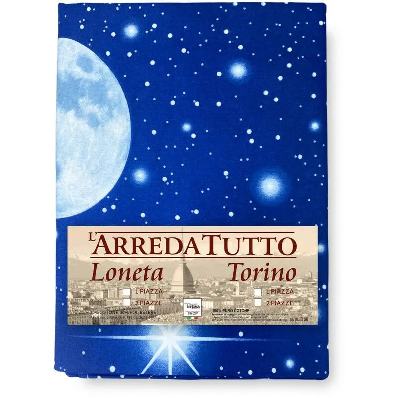 Telo arredo copritutto gran foulard copriletto copridivano tessuto lunare cielo stellato 1 piazza