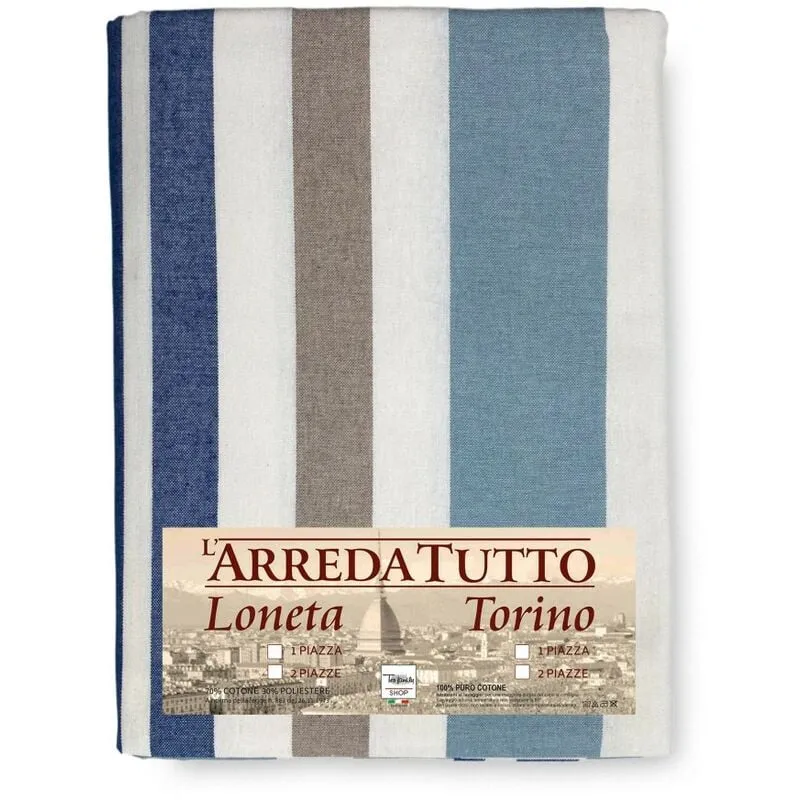 Telo arredo Copritutto gran foulard Copriletto copridivano Tessuto dory riga blu 1 piazza