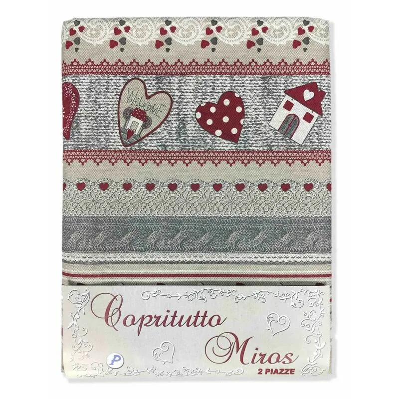 Telo arredo Copritutto gran foulard Copriletto copridivano Tessuto miros welcome rosso 1 piazza