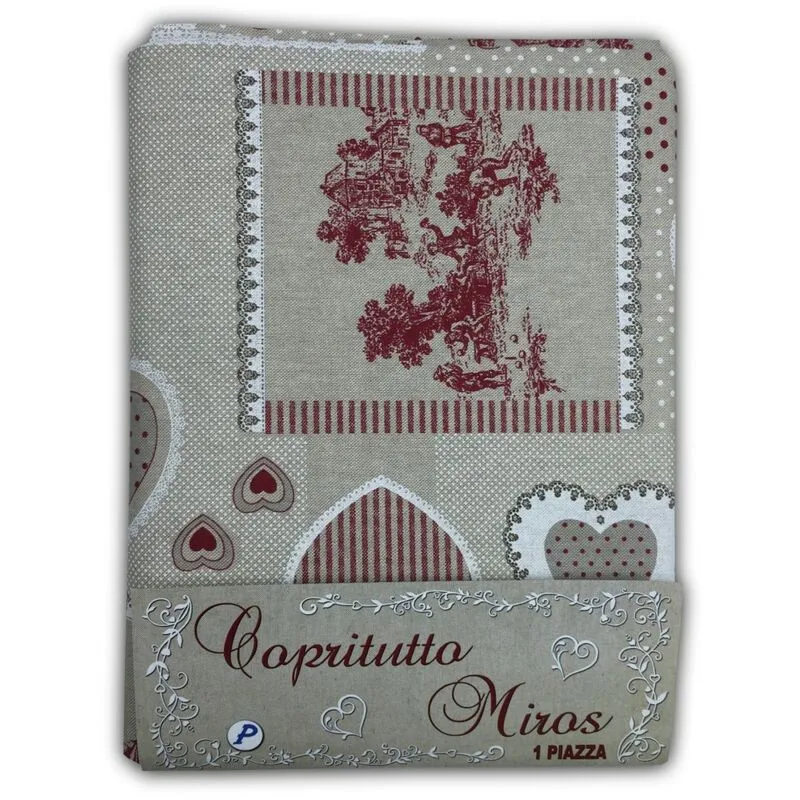 Telo arredo copritutto gran foulard copriletto copridivano tessuto pigalle rosso 2 piazze