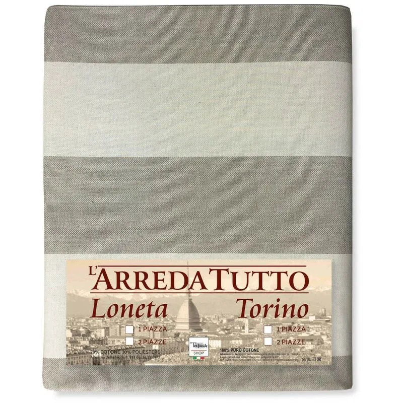 Telo arredo copritutto gran foulard copriletto copridivano tessuto rigone beige 1 piazza