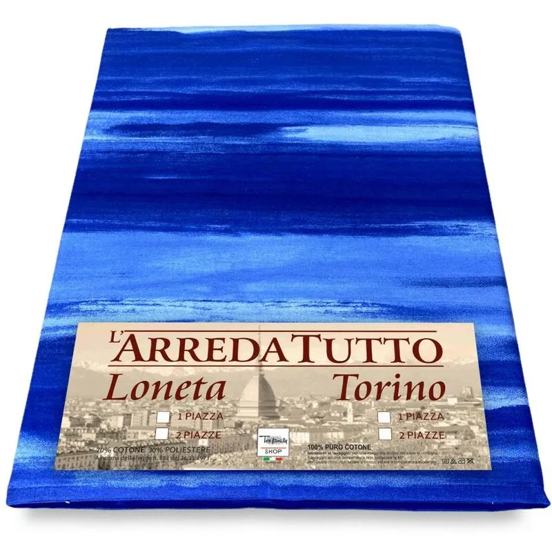 Telo arredo copritutto gran foulard copriletto copridivano tessuto rio blu 2 piazze