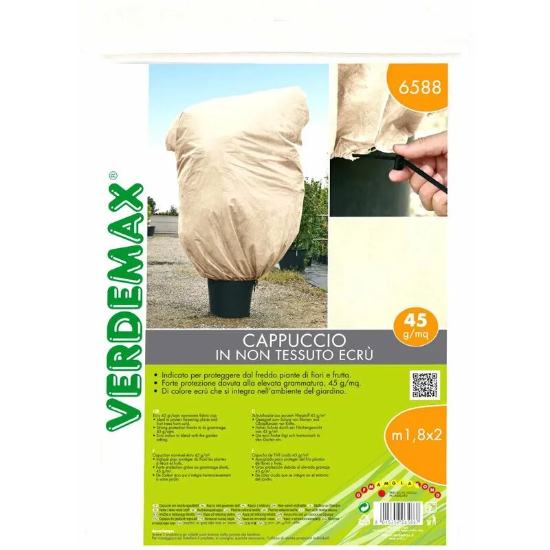 Verdemax - Cappuccio in tnt, m 1,8x2 - 45 gr/mq, busta 1 pz