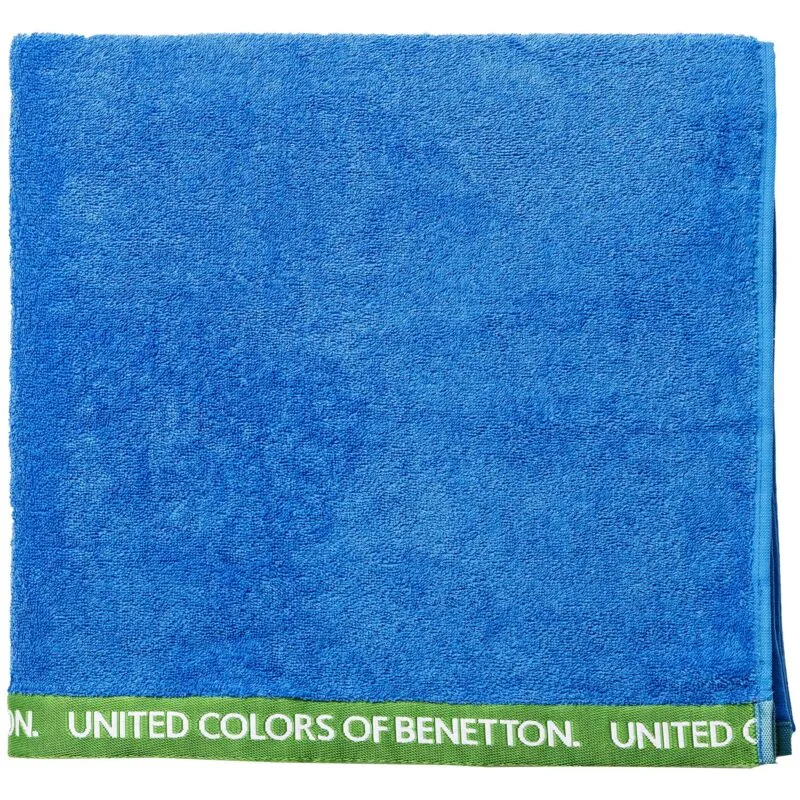 BENETTON - Telo da spiaggia 90 x 160 cm, 380 g/m², 100% cotone, velour, blu