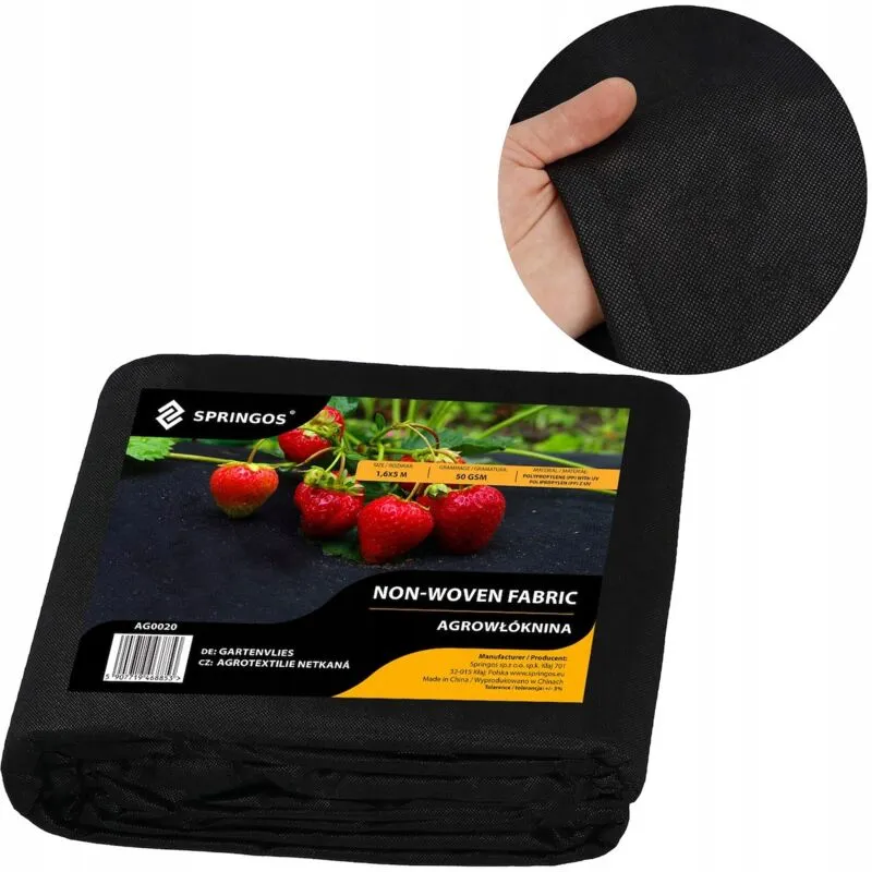 Telo di agrotessuto 50g 1,6x5m nero agrotessuto uv spesso tappeto anti-erba