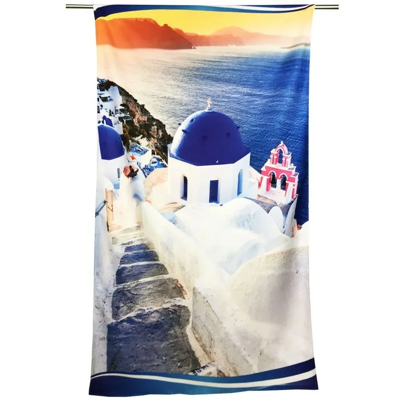 Tex Family - telo mare in spugna grecia Santorini Misura grande cm. 90 x 170