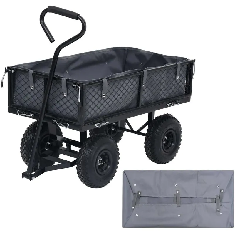 Torana - Telo per Carrello da Giardino Grigio Scuro 81x41x21 cm Tessuto