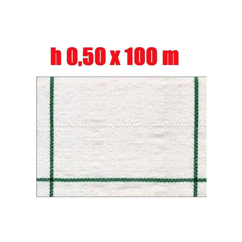 Telo per pacciamatura bianco quadrettato tessuto polipropilene antistrappo - mt 100 x 0,50 h