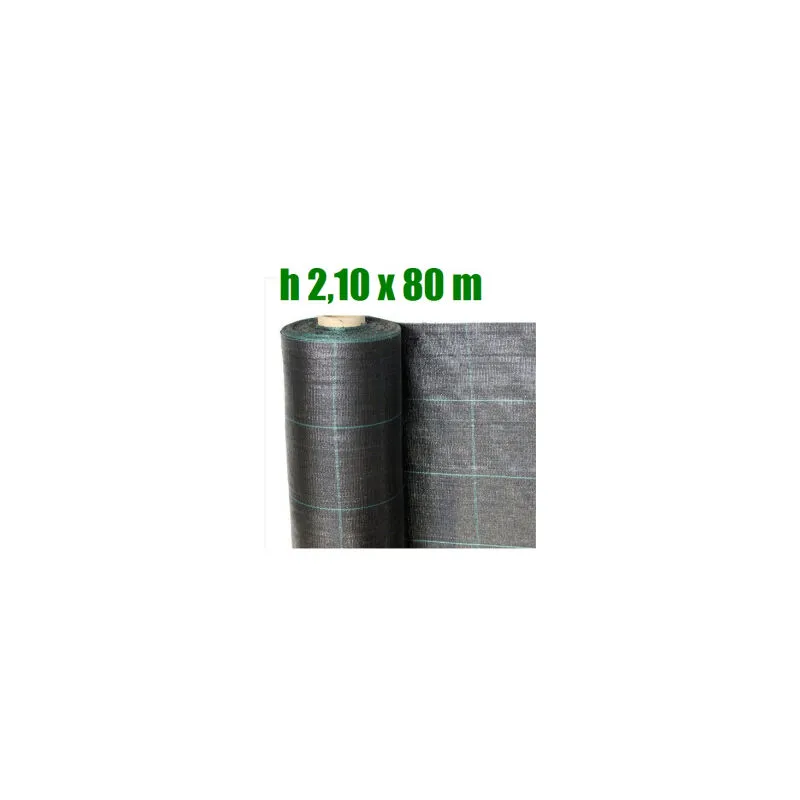 Telo per pacciamatura nero quadrettato tessuto polipropilene antistrappo - mt 80 x 2,10 h