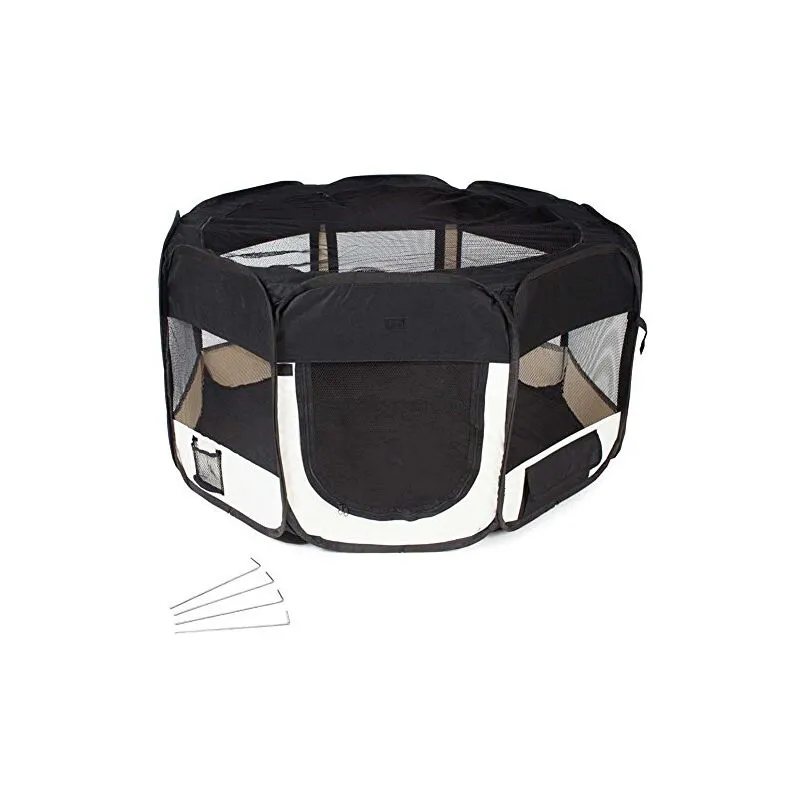 Tenda Box Per Cagnolini Cuccioli Recinto Cuccia Per Piccoli Animali Pop-Up Nero