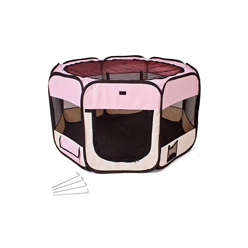 Tenda Box Per Cagnolini Cuccioli Recinto Cuccia Per Piccoli Animali Pop-Up Rosa