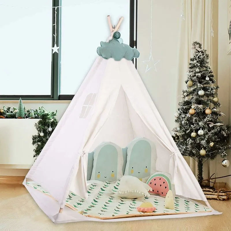 Luvodi - Tenda da Gioco Grande Tenda per Bambini Pieghevole Teepee Tenda per Bambini 120x120x130 cm, Rosa Play House, Interno Esterno, con finestra