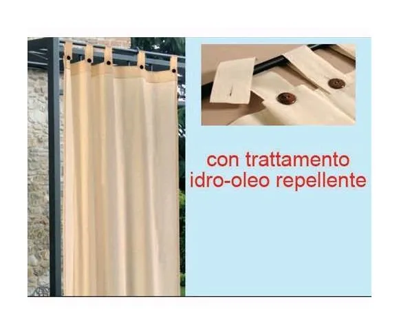 Tenda da sole a bretelle resinata idrorepellente per gazebo/esterno 150xH280 cm - colore Panna