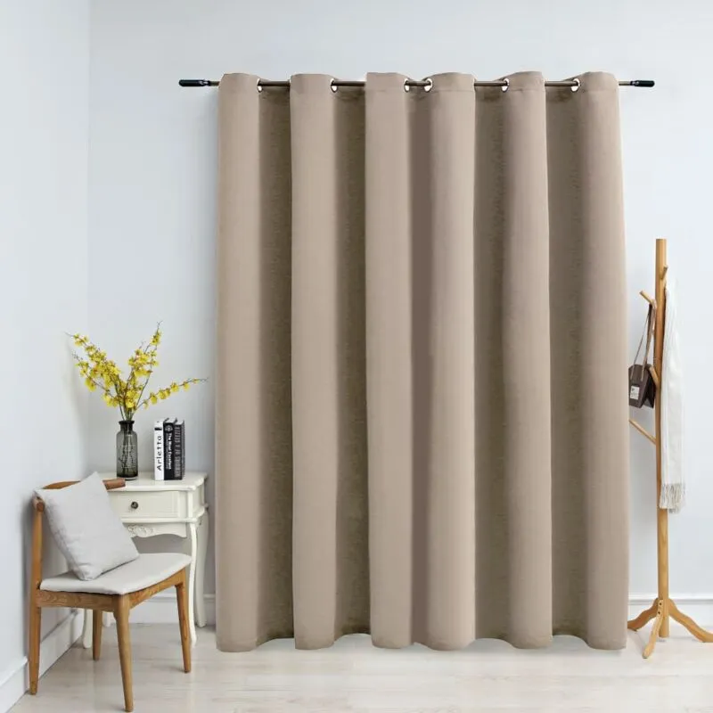 Vidaxl - Tenda Oscurante con Anelli in Metallo Beige 290x245 cm