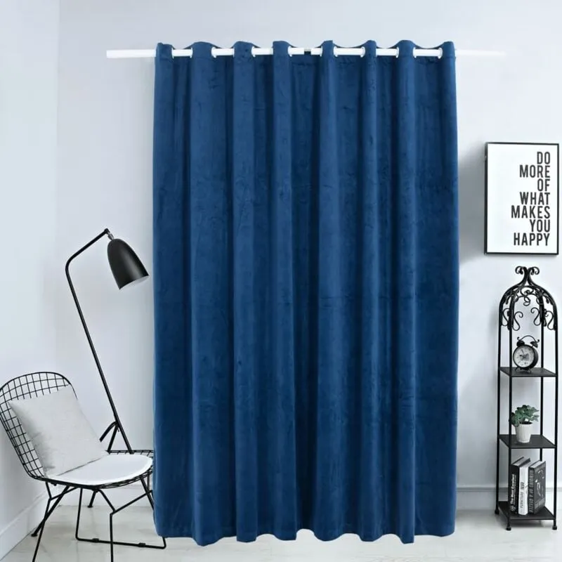 vidaXL Tenda Oscurante Anelli in Metallo Velluto Blu Scuro 290x245 cm