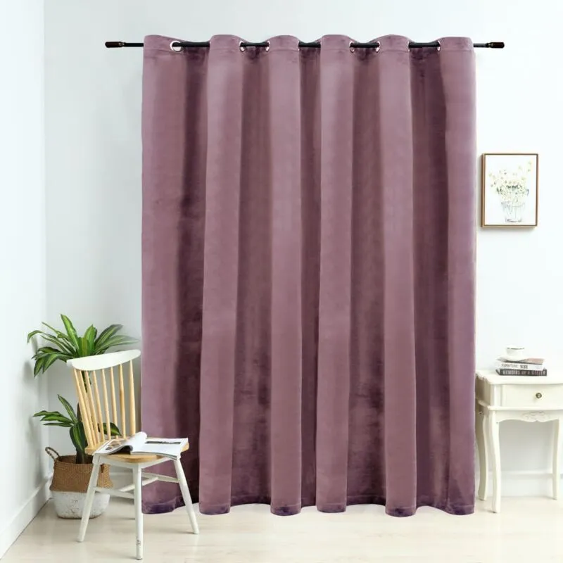 Vidaxl - Tenda Oscurante Anelli in Metallo Velluto Rosa Antico 290x245cm