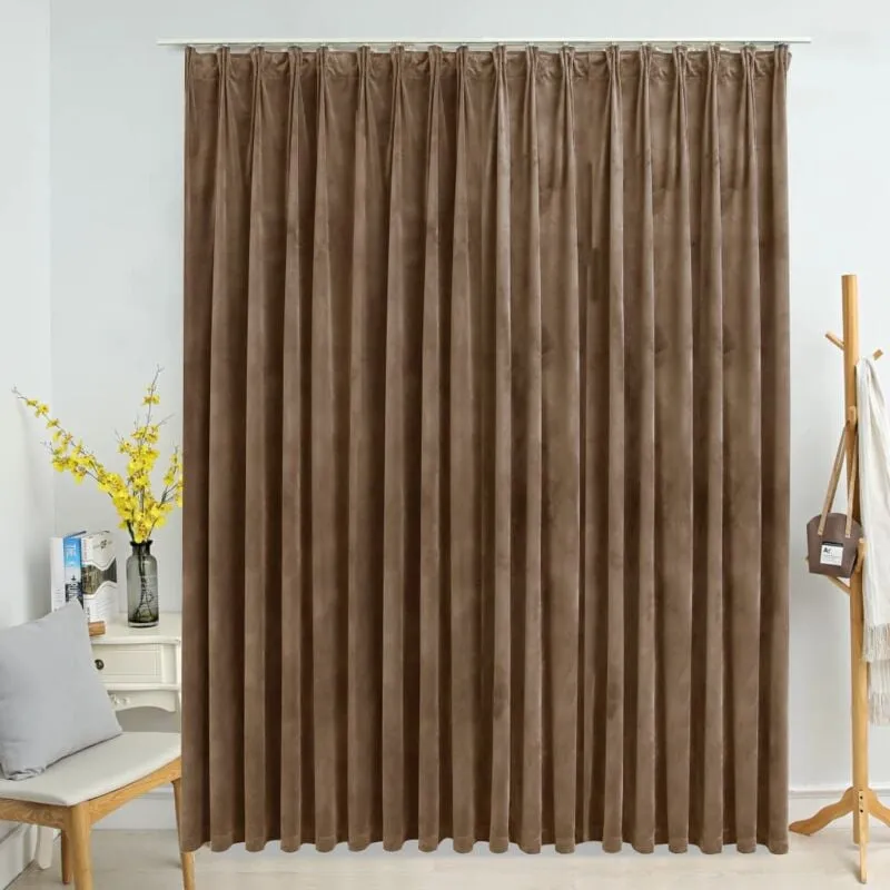 vidaXL Tenda Oscurante con Ganci Beige in Velluto 290x245 cm