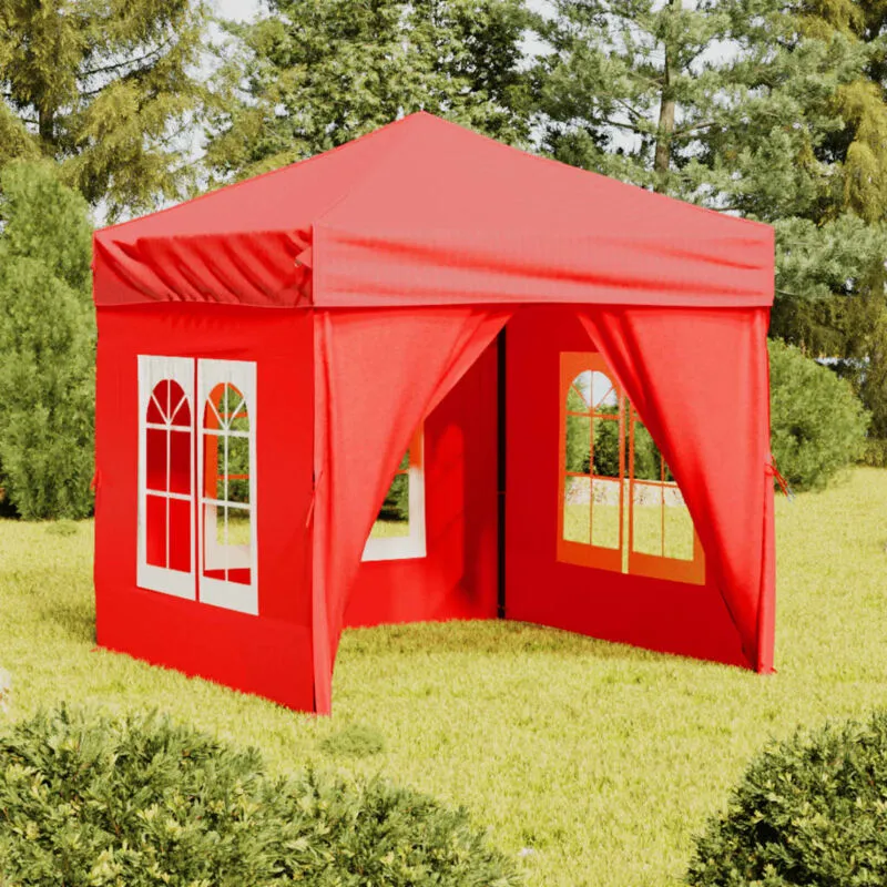 Vidaxl - Tenda per Feste Pieghevole con Pareti Laterali Rosso 2x2 m